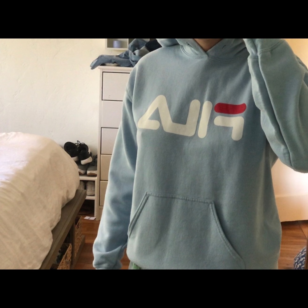 Baby blue FILA sweatshirt